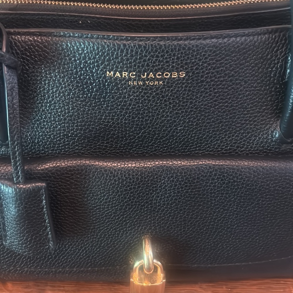 Marc Jacobs 2 Way Cadena Charm Black Pebbled Leather Satchel - Picture 2 of 15